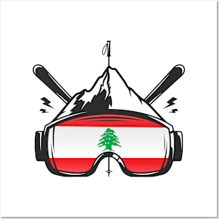 Lebanon Ski Holiday Retro Skiing Goggles Posters and Art